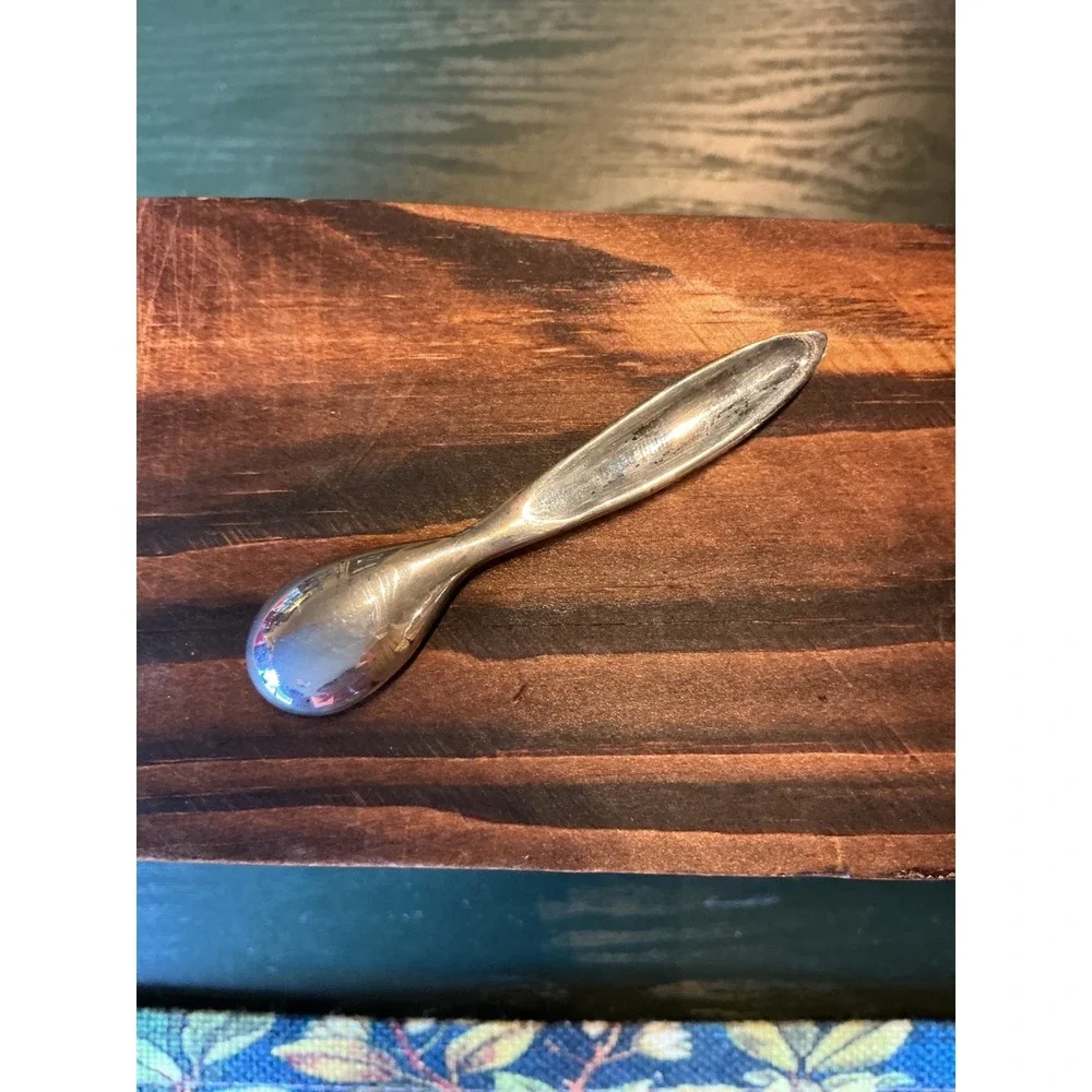 Pottery Barn Silver Tone Dove Salt Cellar with Feather Spoon 3 Piece Set